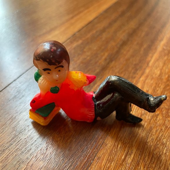 Vintage Teen Girl & Boy on Phone Hard Plastic Cake Toppers - Picture 2 of 7